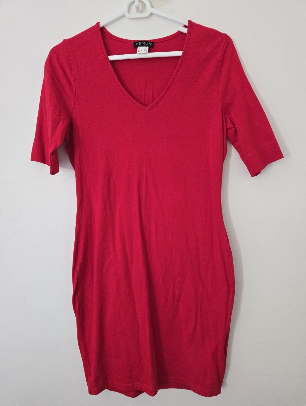 Venus Red Bodycon V-neck Mini Dress